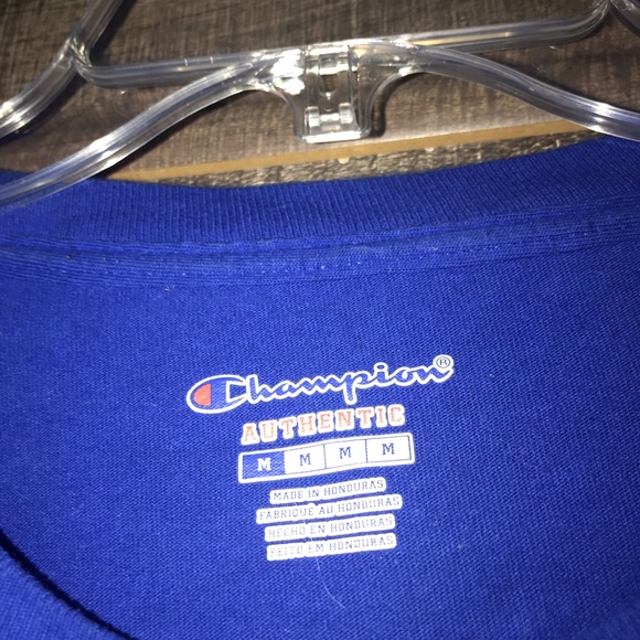 Champion Blue Long Sleeve - Logo w/ Sleeve Text - Picture 2 of 7